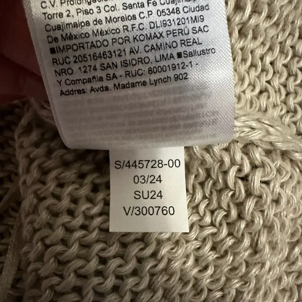 BANANA REPUBLIC Sweater Tank Beige Heirloom Linen Open Knit Pullover NWT - Picture 8 of 9